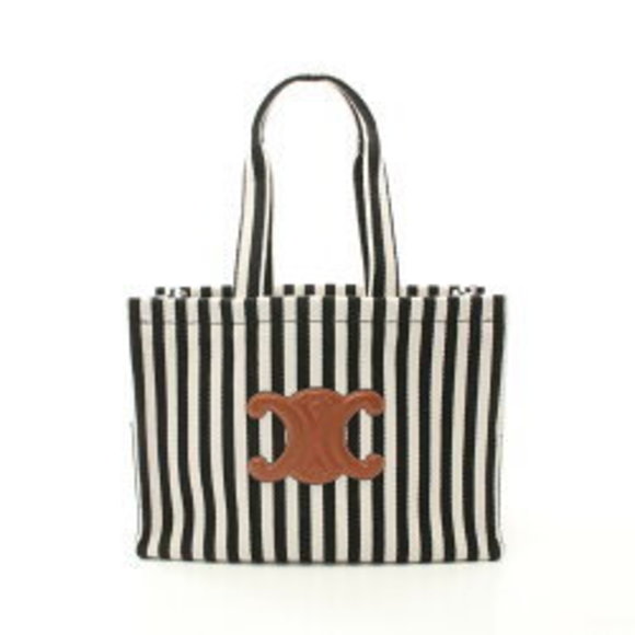 Celine Cabas Tais Tote Bag Leather Black White - Picture 1 of 6